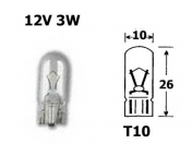 12V lasikanta polttimo  -  3W  -  T10