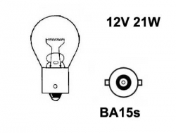 12V metallikanta polttimo  -  21W  -  BA15S  -  17421