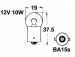 12V metallikanta polttimo  -  10W  -  BA15S