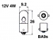 12V metallikanta polttimo  -  4W  -  BA9S