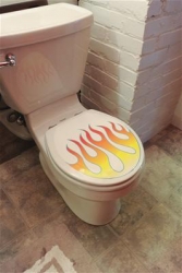 Genuine Hotrod Hardware® Flamed Toilet Tattoo