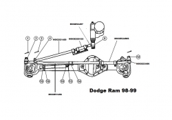 Raidetangonpää Ram 1500-3500 4WD 98-99 VASEN SISÄ *kääntövarrelle* *katso kuva*